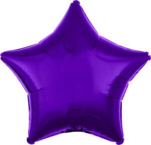 A shiny purple star-shaped balloon.