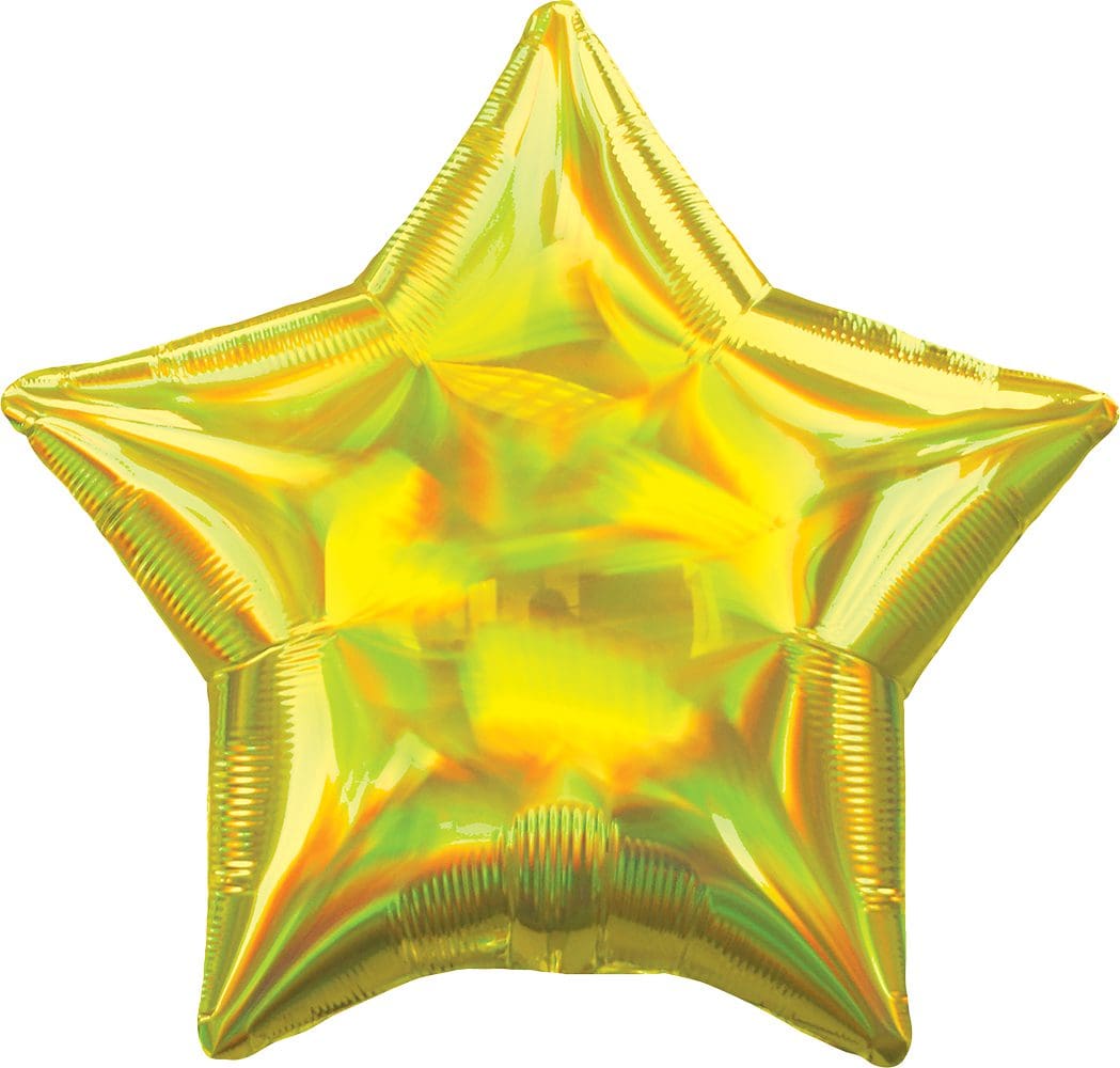 A shiny golden star-shaped balloon.
