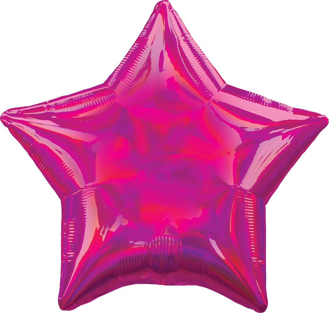 A shiny pink star-shaped balloon.