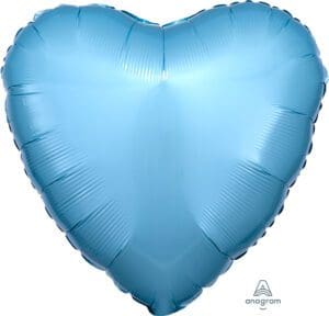 A shiny blue heart-shaped balloon.