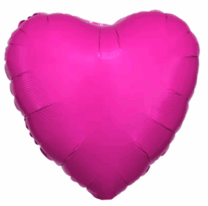 Bright pink heart-shaped balloon floating.