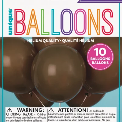 Unique bronze-colored helium balloons pack of ten.